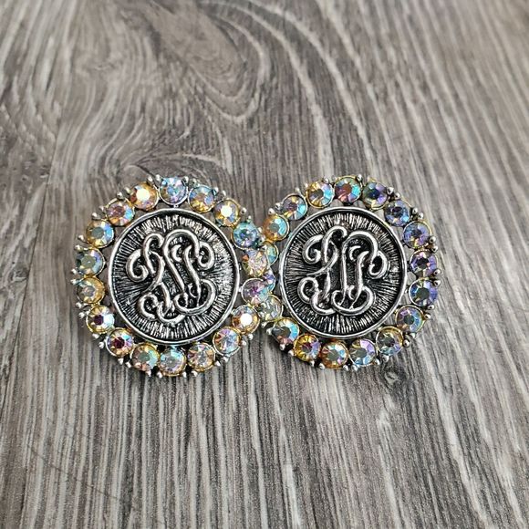 Vintage Faux Pocket Watch Judy Lee Clip On Earrings - Picture 4 of 7